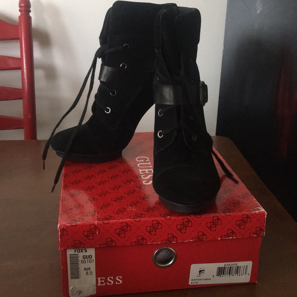 Guess Black Heeled Booties